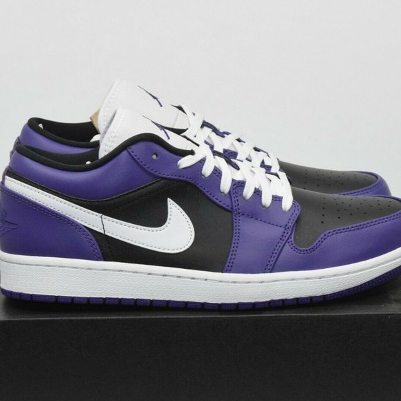jordan 1 low black court purple